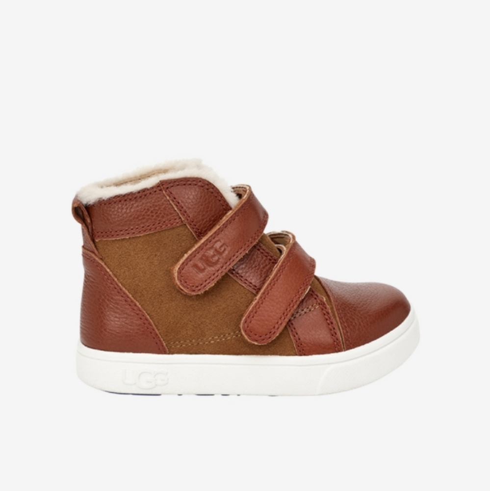 New Ugg Rennon Leather/Suede Unisex Fur Lined High Top Velcro Fashion Sneaker 11 - Picture 4 of 12